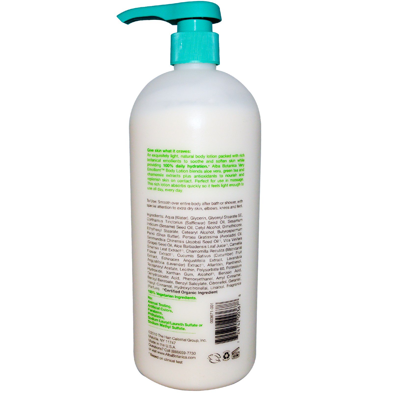 Alba Botanica, Loção Corporal Muito Emoliente, Original, 907 g (32 oz) - Imagem 2