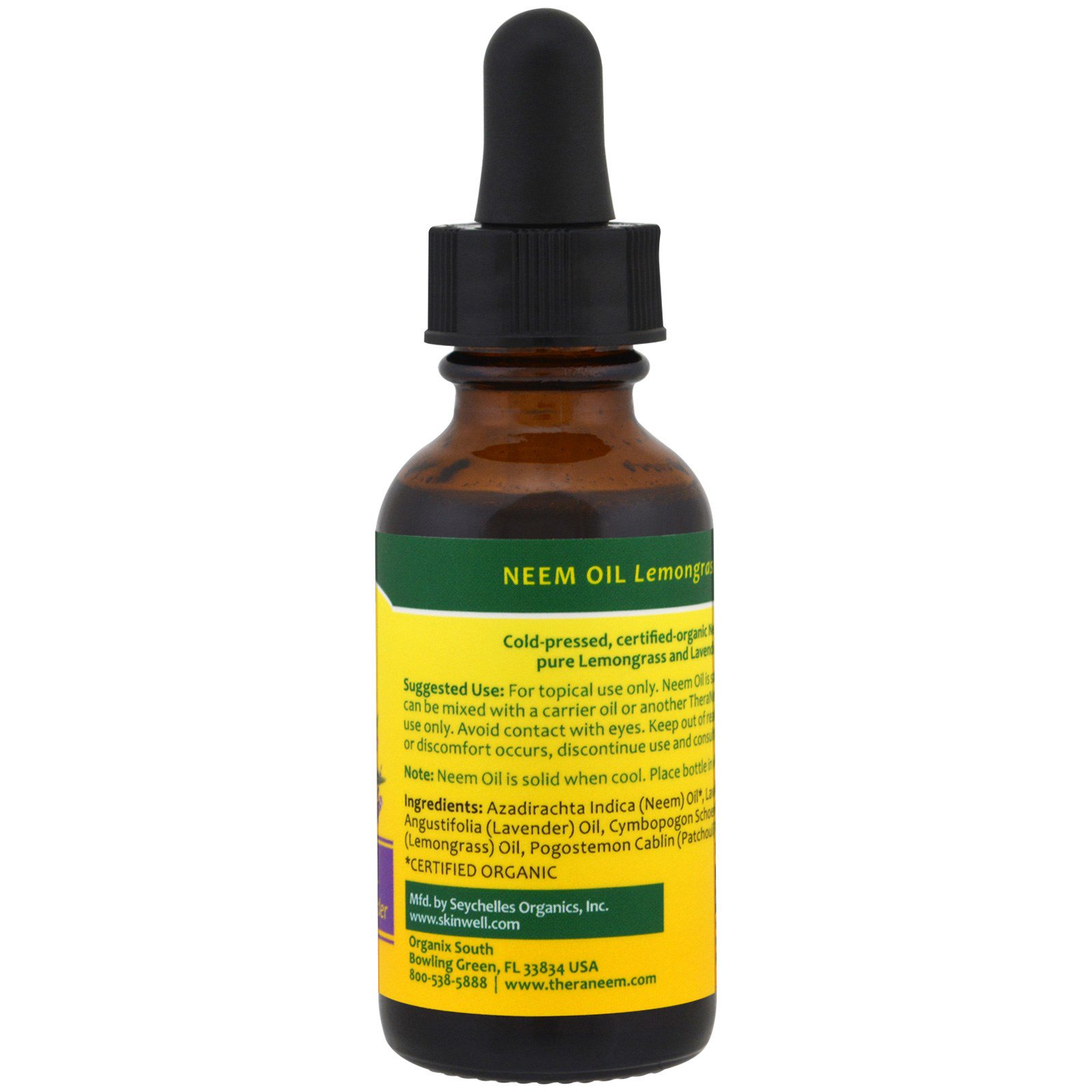 Organix South, Óleo de neem TheraNeem Naturals, Capim-limão e lavanda, 1 fl oz (30 ml) - Imagem 2