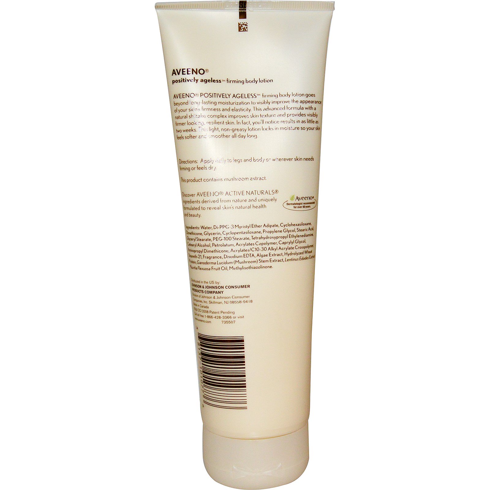 Aveeno, Ativos Naturais, Positivamente Rejuvenescedor, Loção Firmante Corporal, 8.0 oz (227 g) - Imagem 2