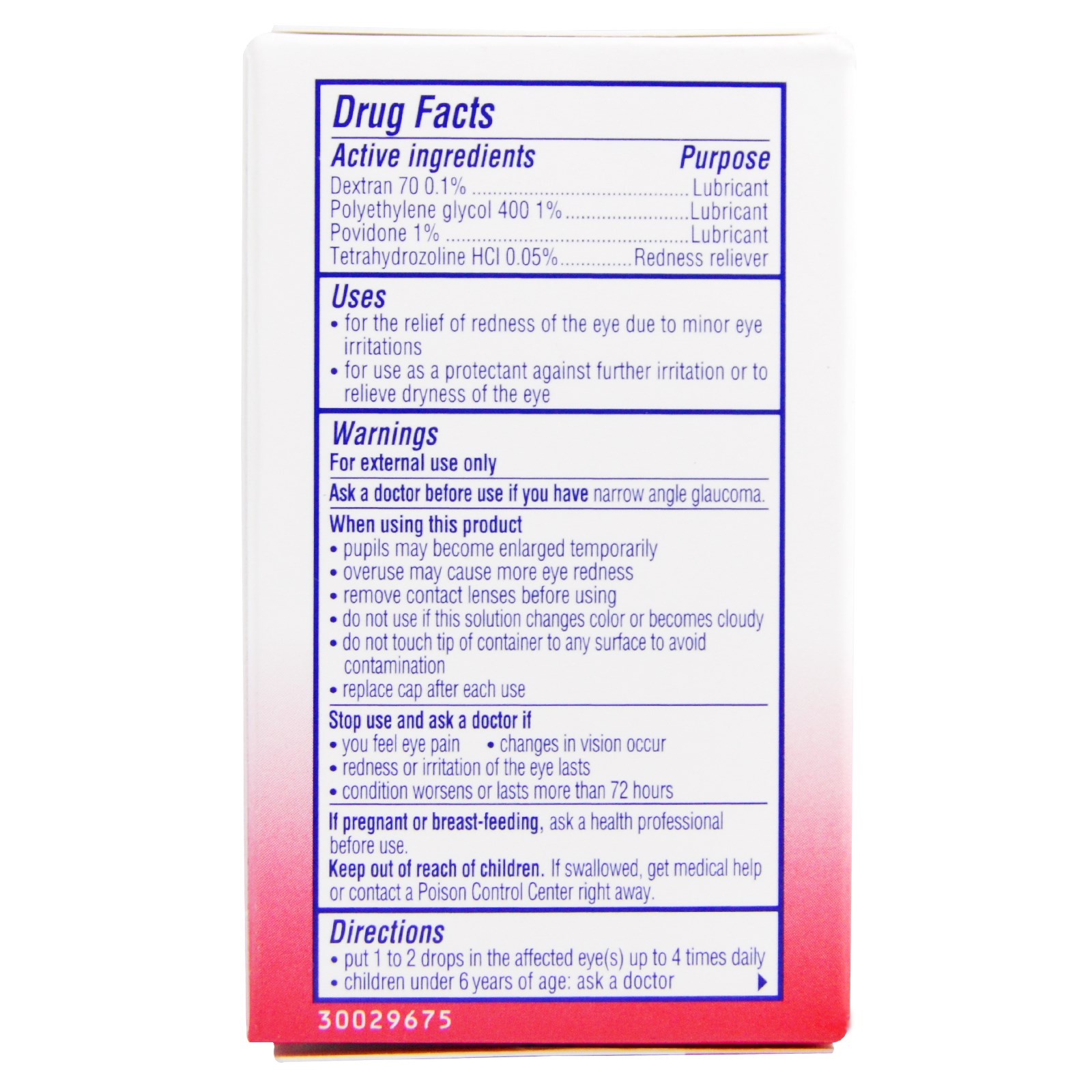 Visine, Aprimorado, Estéril, Lubrificante, Colírio para Atenuar a Vermelhidão dos Olhos, 0.28 fl oz (8 ml) - Imagem 2