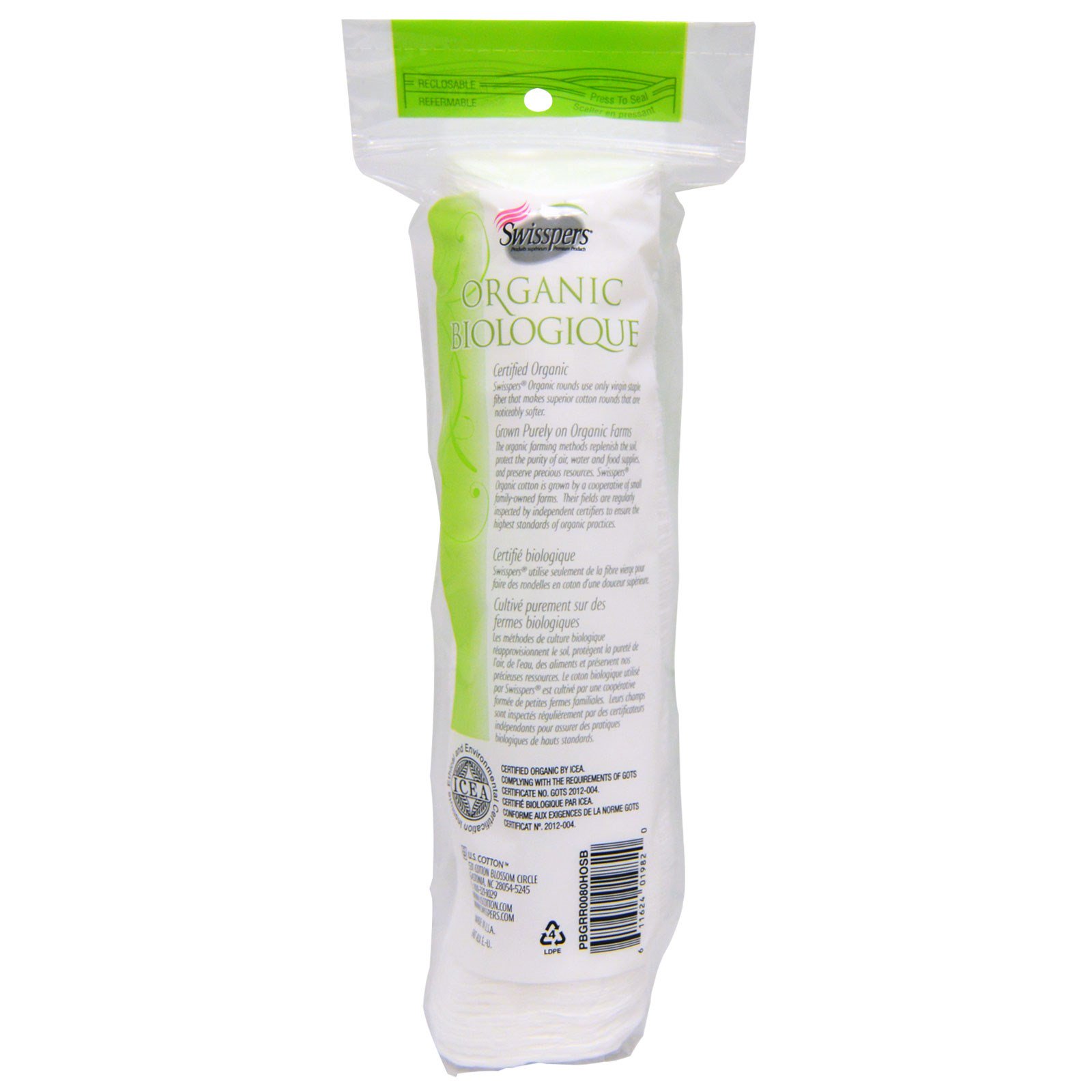 Swisspers (Organic Essentials), Bolas de Algodão Orgânicas, 80 Unidades no Total - Imagem 2