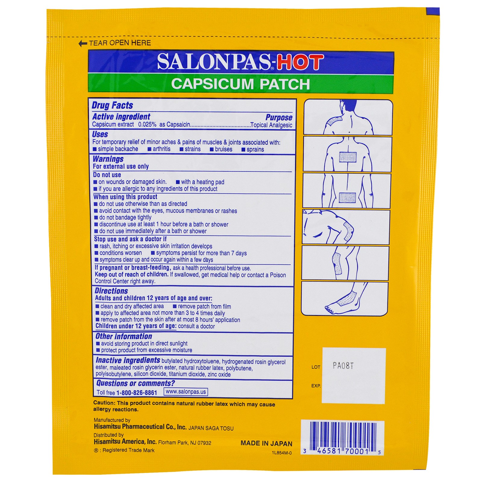Salonpas, HOT Patch de Pimenta, 1 Patch, 165 x 170 cm - Imagem 2
