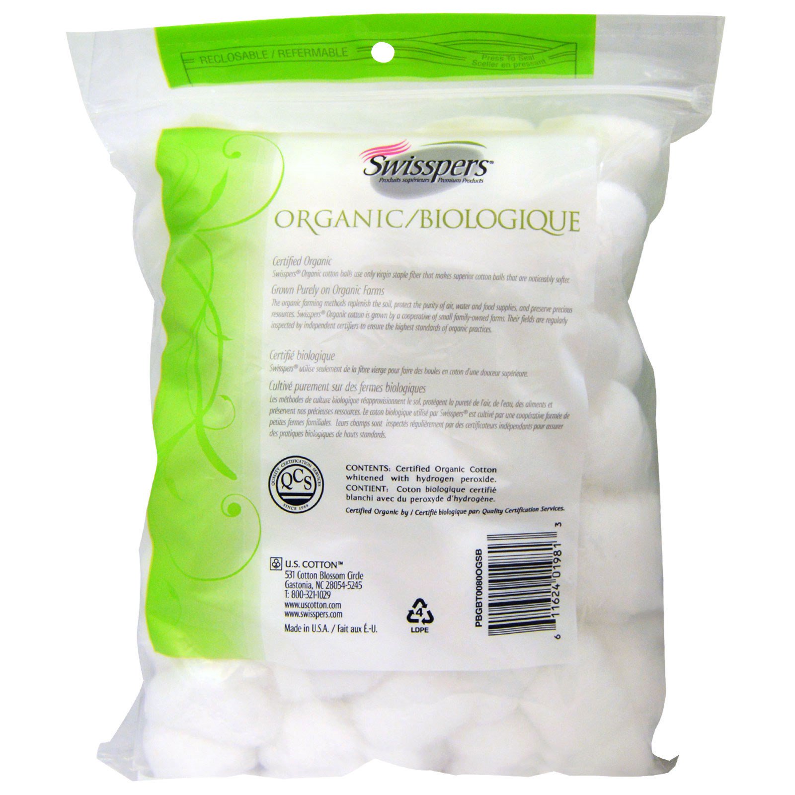 Swisspers (Organic Essentials), Bolas de Algodão 3 Vezes Maior, 80 Unidades no Total - Imagem 2