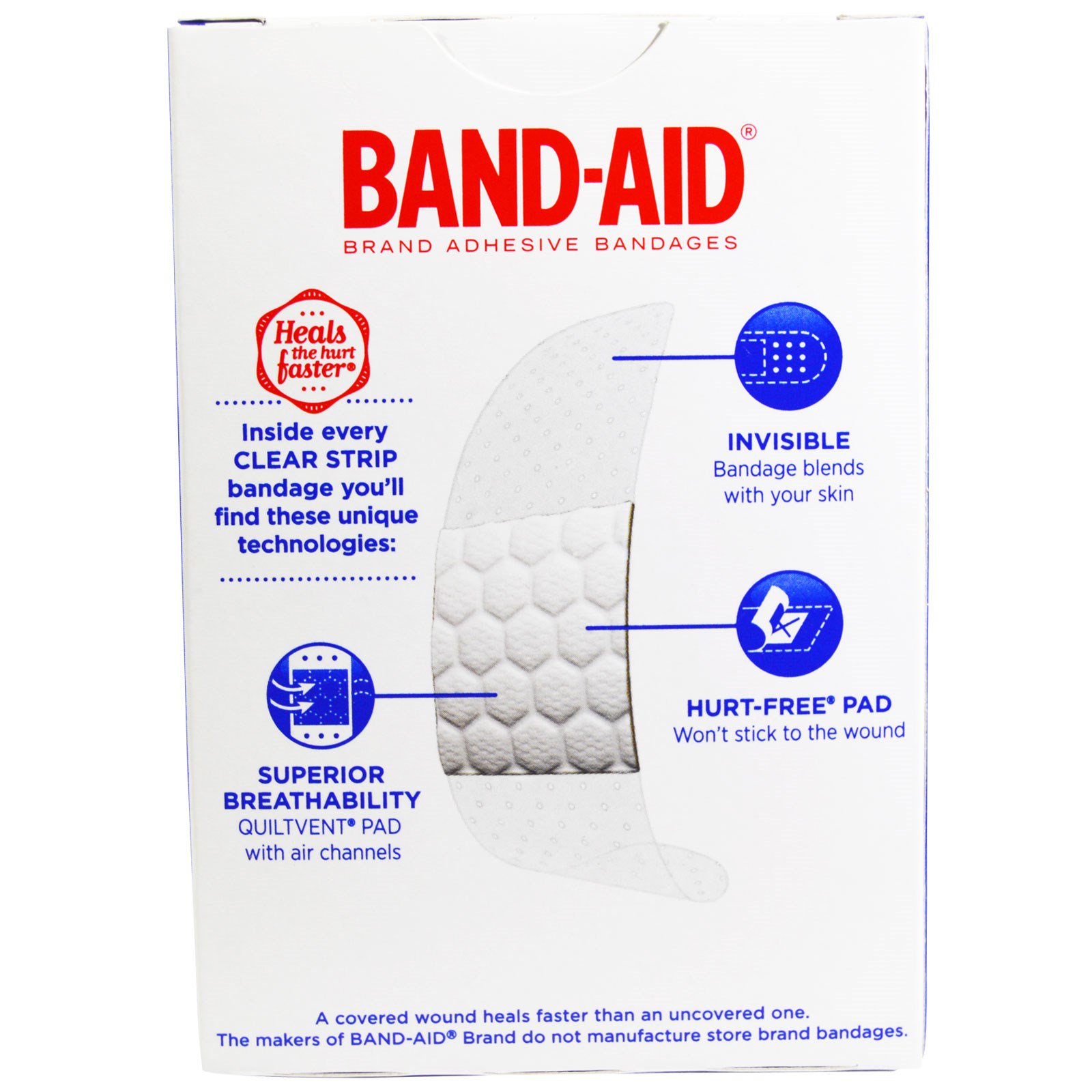 Band Aid, Adhesive Bandages, Clear Strips, 30 Bandages - Imagem 2