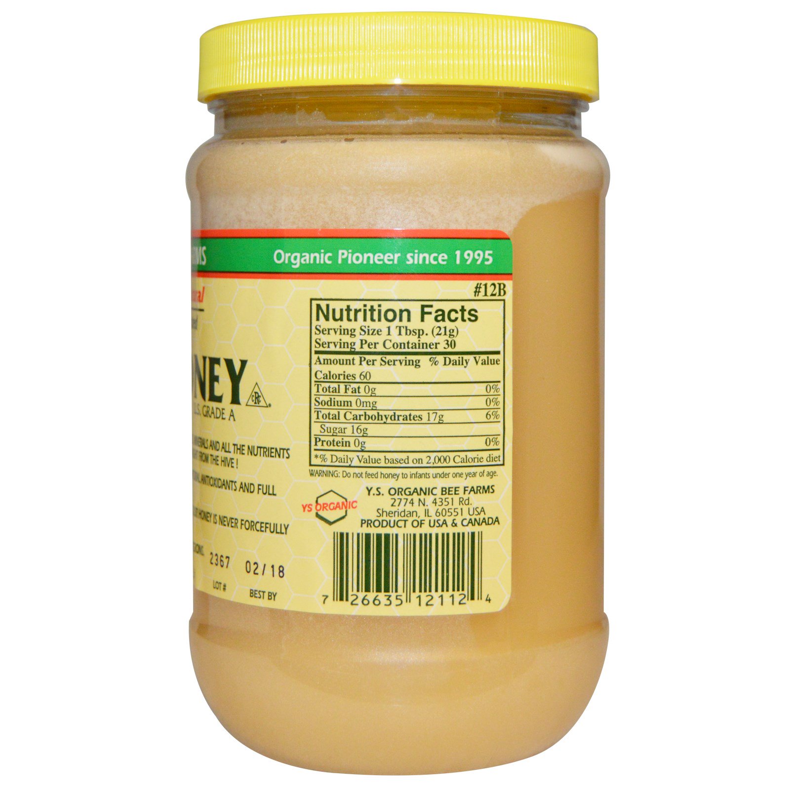 Y.S. Eco Bee Farms, Mel Puro, Nível A, 623 g (22 oz) - Imagem 2