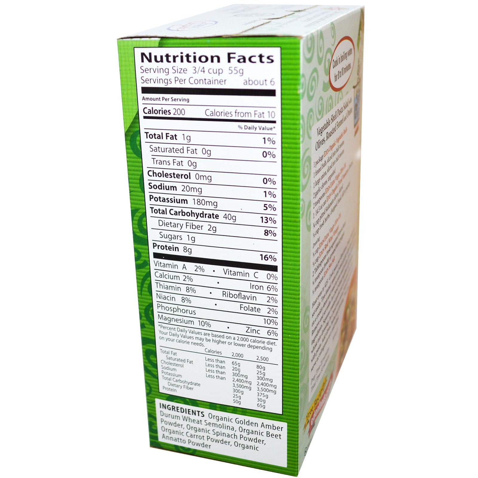 Eden Foods, Macarrão orgânico,conchas de vegetais, 12 oz (340 g) - Imagem 2