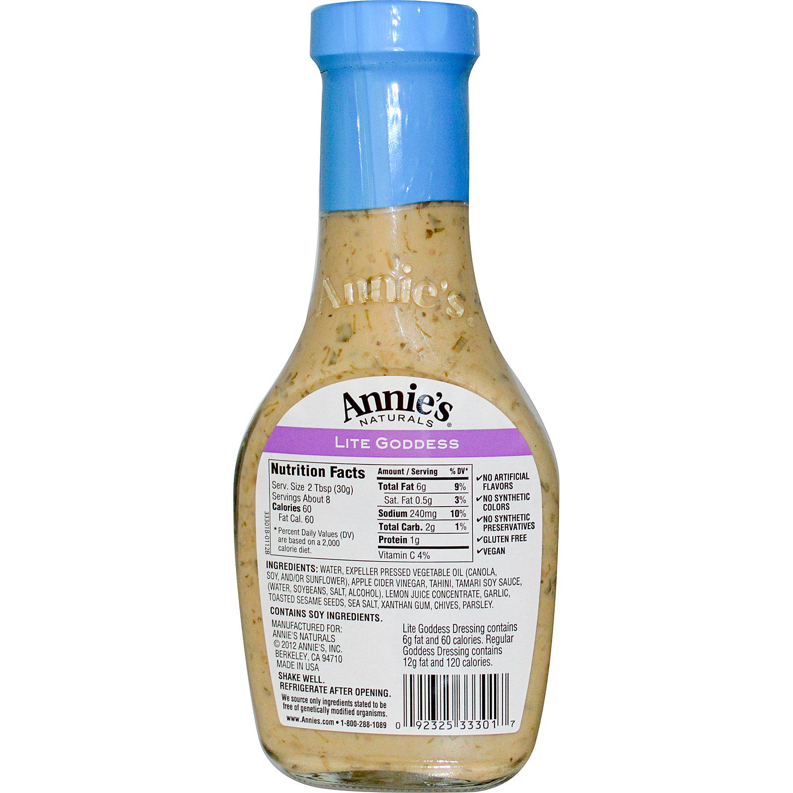 Annie's Naturals, Molho Para Salada Lite Goddess, 8 fl oz (236 ml) - Imagem 2