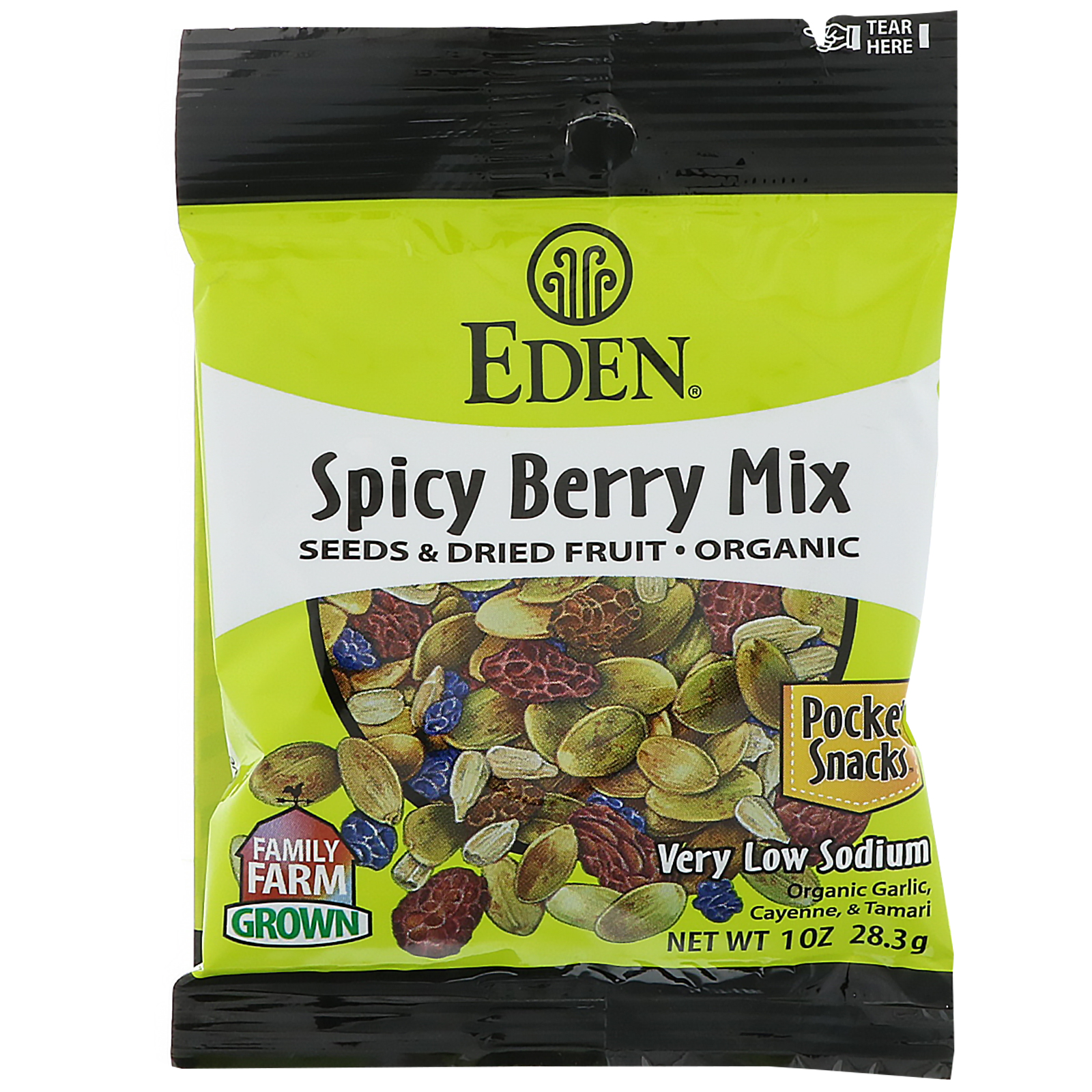 Eden Foods, Orgânico, Lanches de Bolso, Mix de Frutas Silvestres Picantes, 12 Pacotes, 28,3 g (1 oz) Cada - Imagem 3