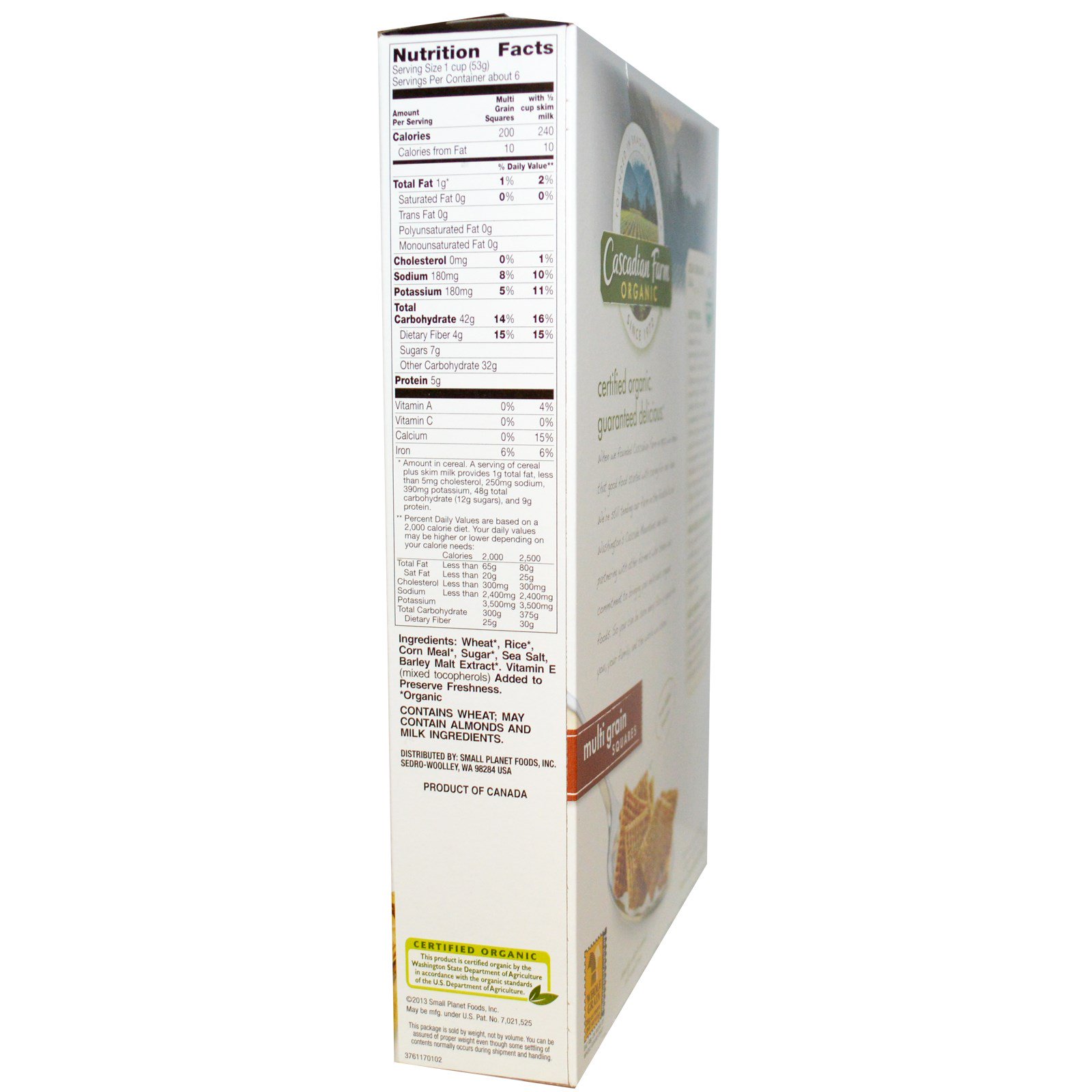 Cascadian Farm, Orgânico, Quadradinhos de Grãos Sortidos, 12.3 oz (348 g) - Imagem 2