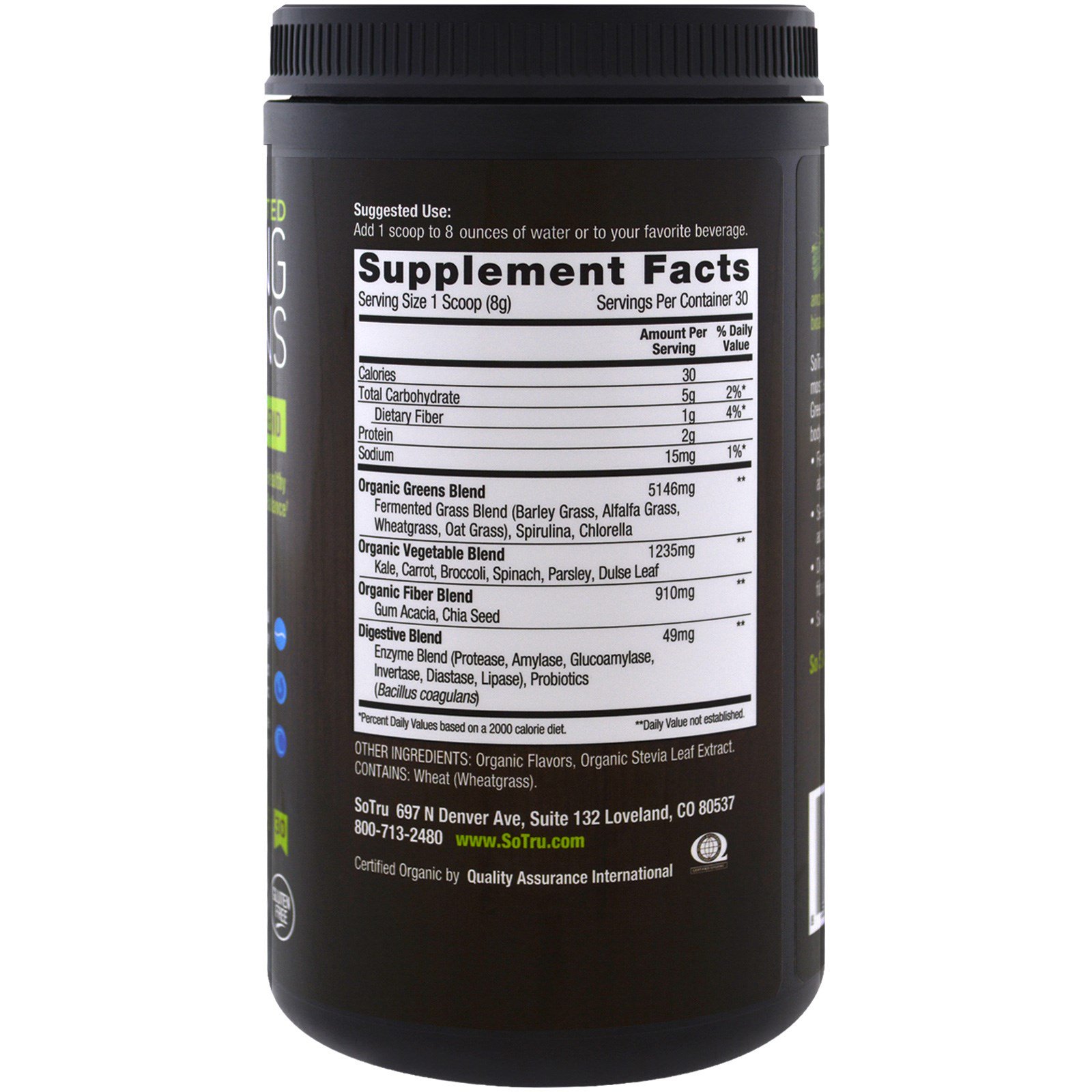 SoTru, Verduras Alcalinizantes Orgânicas Fermentadas, 8,46 oz (240 g) - Imagem 2