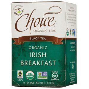 Choice Organic Teas, Chá Preto, Orgânico, Café da Manhã Irlandês, 16 Saquinhos, 1,1 oz (32 g)