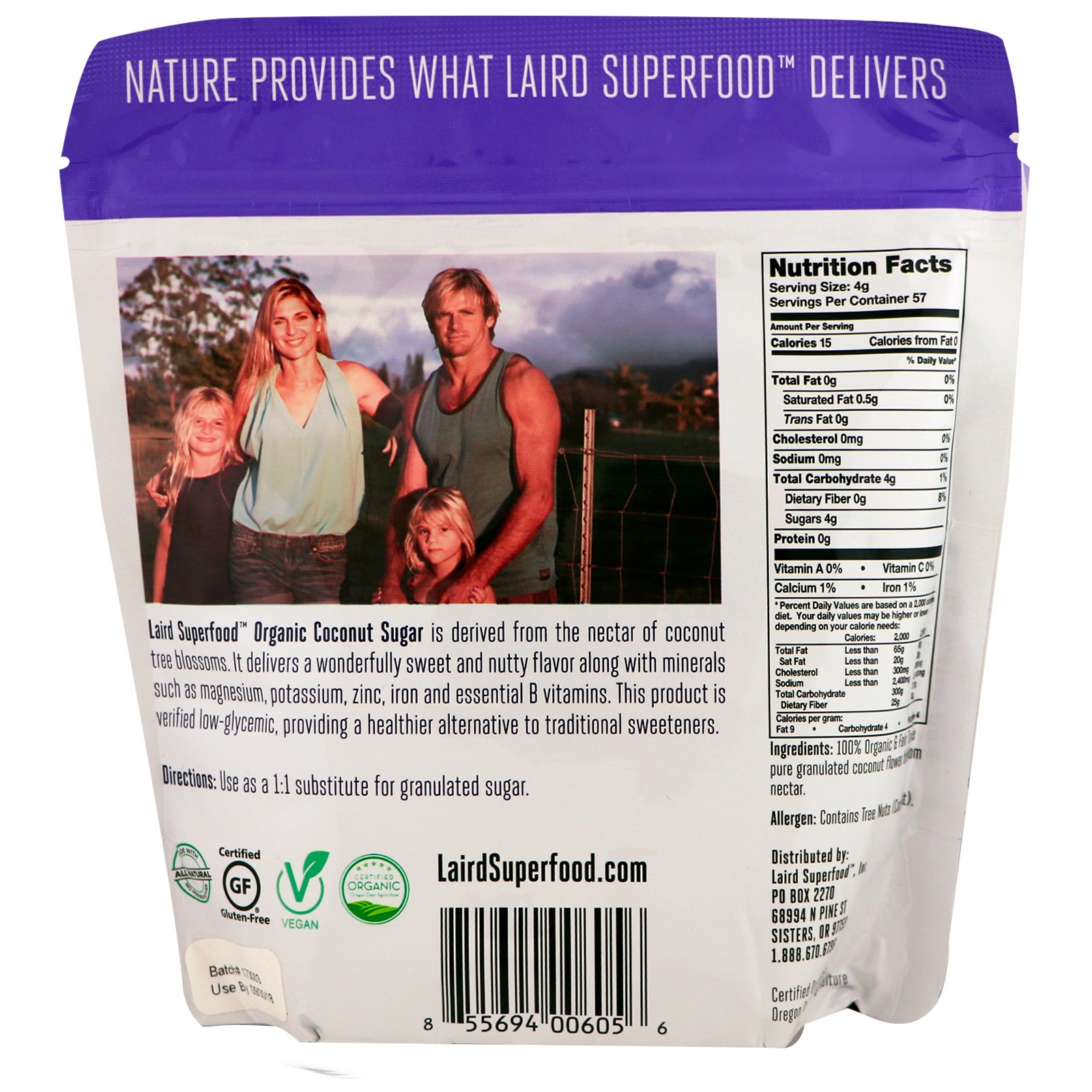 Laird Superfood, Açúcar de Coco, 8 oz (227 g) - Imagem 2