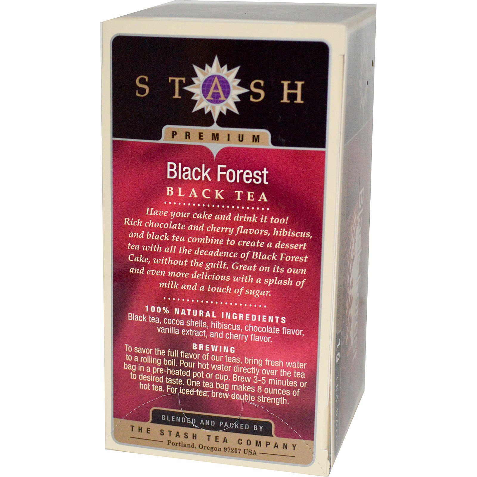 Stash Tea, Chá preto, Floresta Negra, 18 Sachês de Chá, 1.2 oz (36 g) - Imagem 2