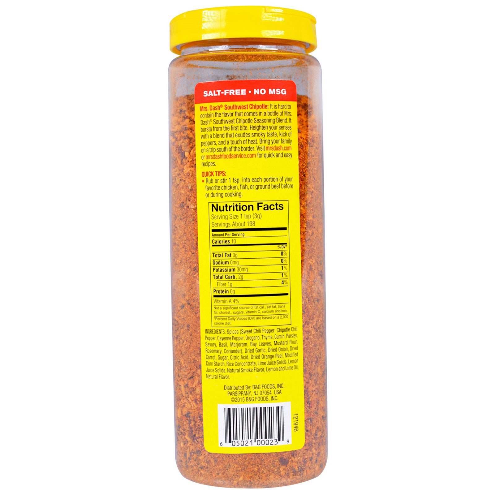 Mrs. Dash, Mistura de Tempero Chipotle do Sudeste, Sem Sal, 595 g - Imagem 2