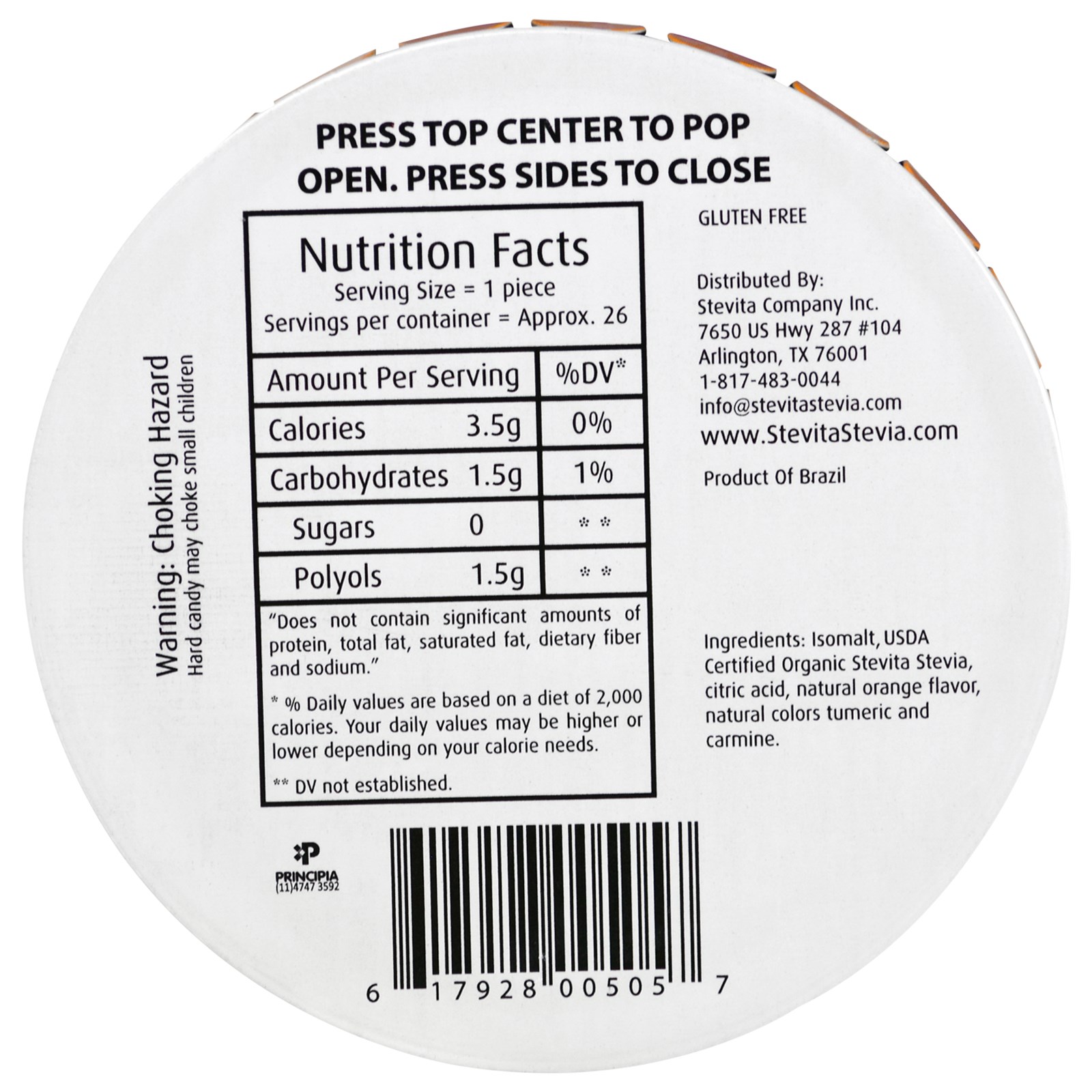 Stevita, Doce de Laranja Forte, Sem Açúcar, 40 g - Imagem 2