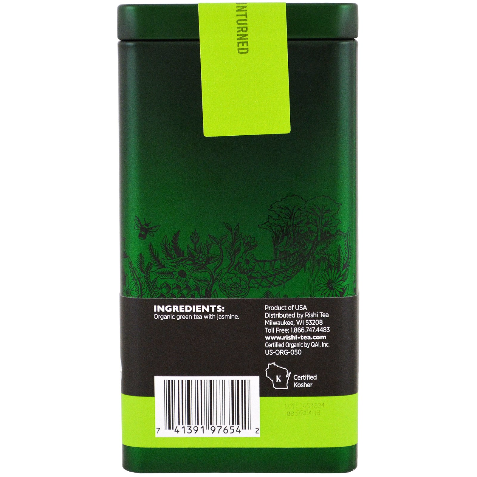 Rishi Tea, Moonlight Jasmine, Folhas Soltas Orgânicas de Chá Verde, 1,59 oz (45 g) - Imagem 2