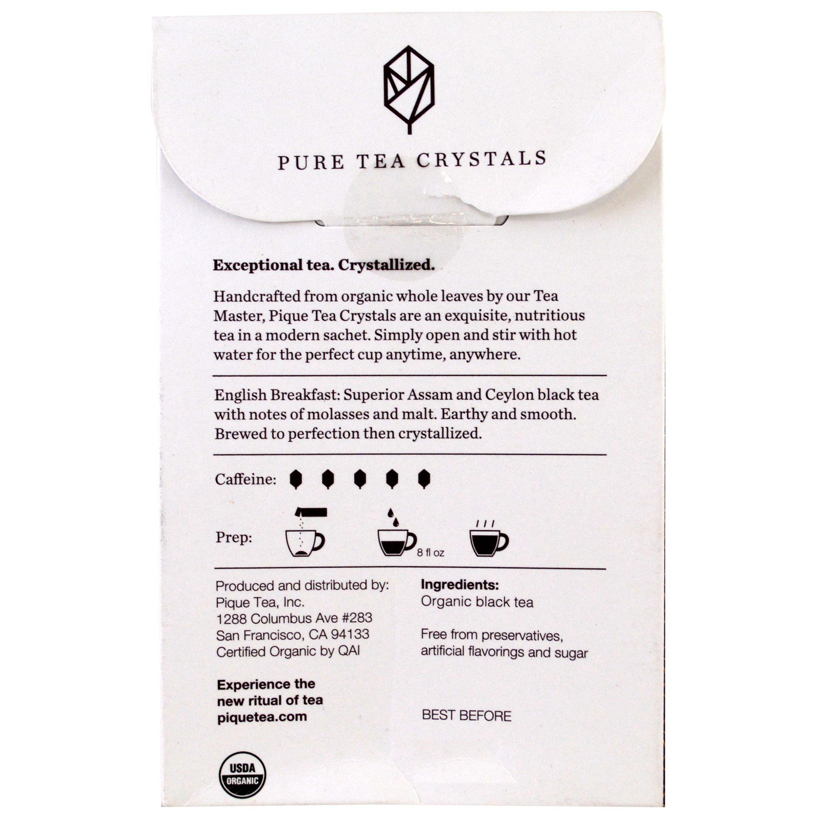 Pique Tea, Café da manhã inglês, Chá preto orgânico, 12 Sachês, 0,3 oz (8,4 g) - Imagem 2
