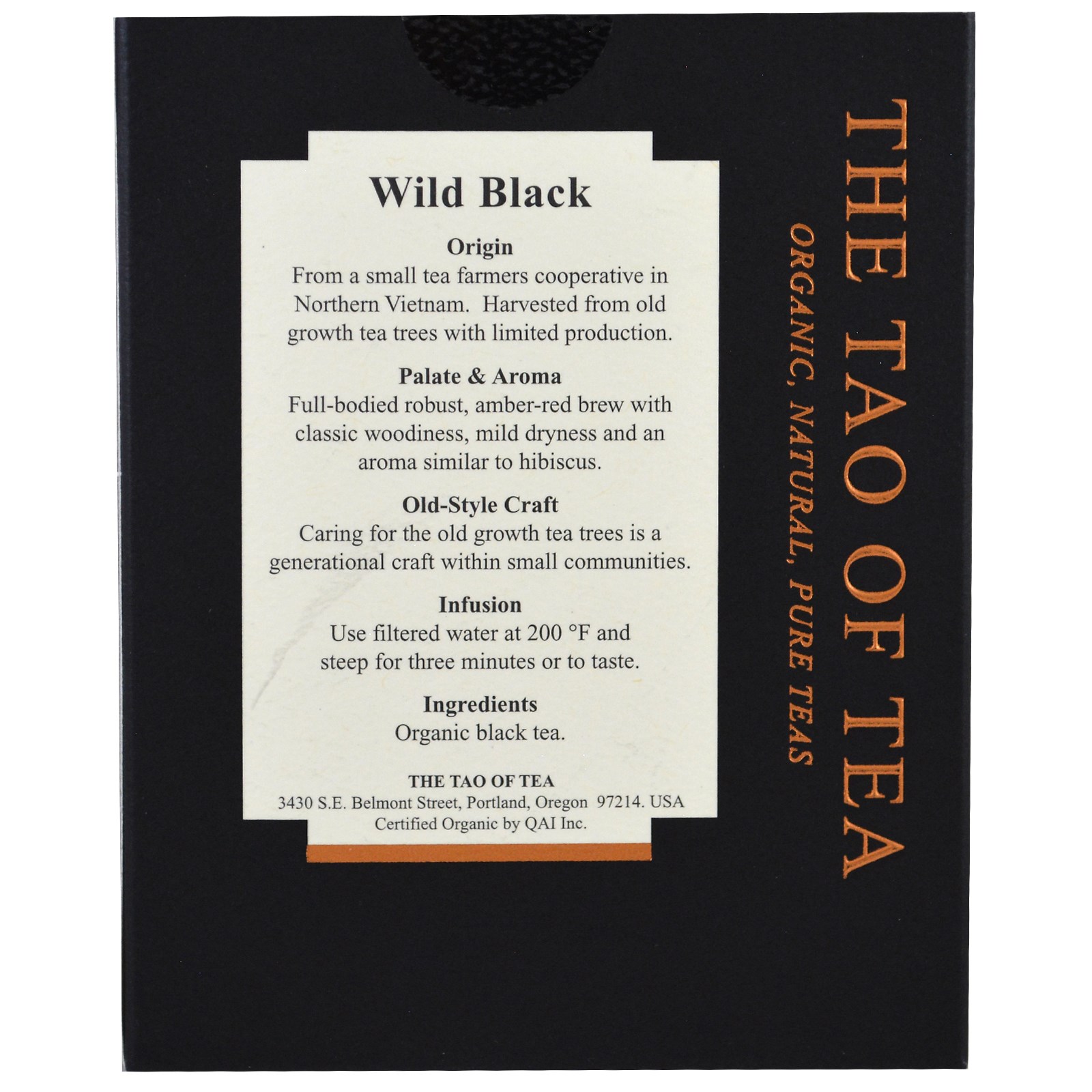 The Tao of Tea, Chá Preto Silvestre Orgânico, 15 Saquinhos Piramidais, 37,5 g (1,32 oz) - Imagem 2