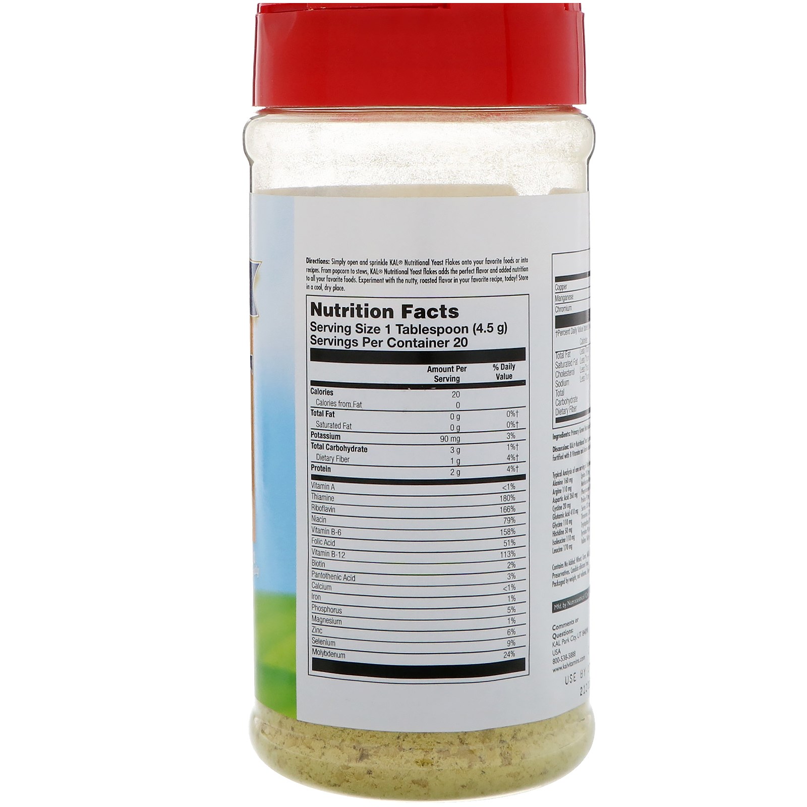 KAL, Flocos de Levedura Nutricionais, 3,1 oz (90 g) - Imagem 2