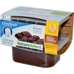 Gerber, 1st Foods, NatureSelect, Ameixas Secas, 2 Pacotes, 2,5 oz (71 g) Cada