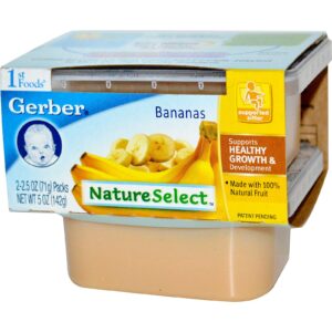 Gerber, 1ª Refeição, Seleção Natural, Bananas, 2 Pacotes, 2,5 oz (71 g) Cada