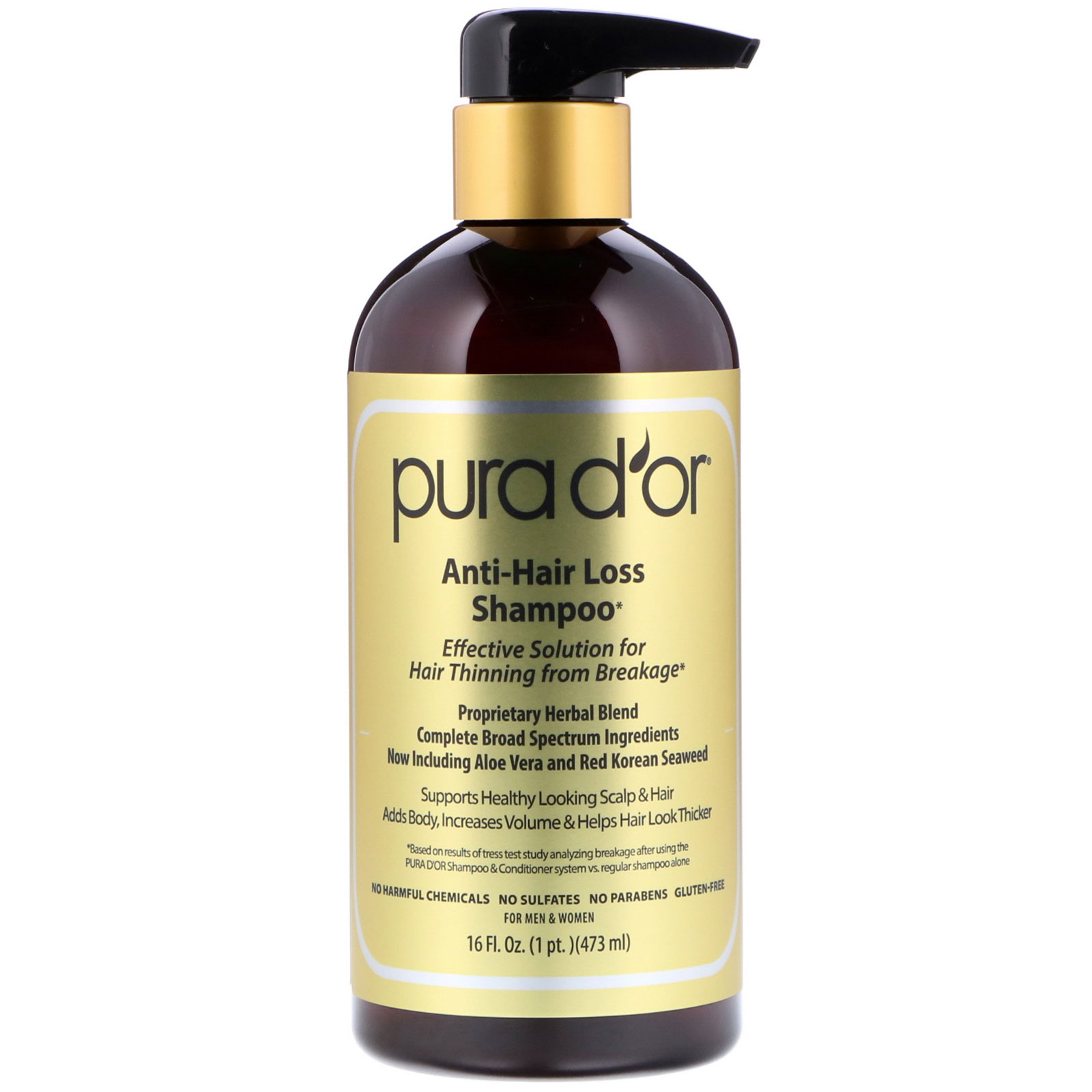 Pura D'or, Anti-Hair Loss Shampoo, For Men and Women, 16 fl oz (473 ml)