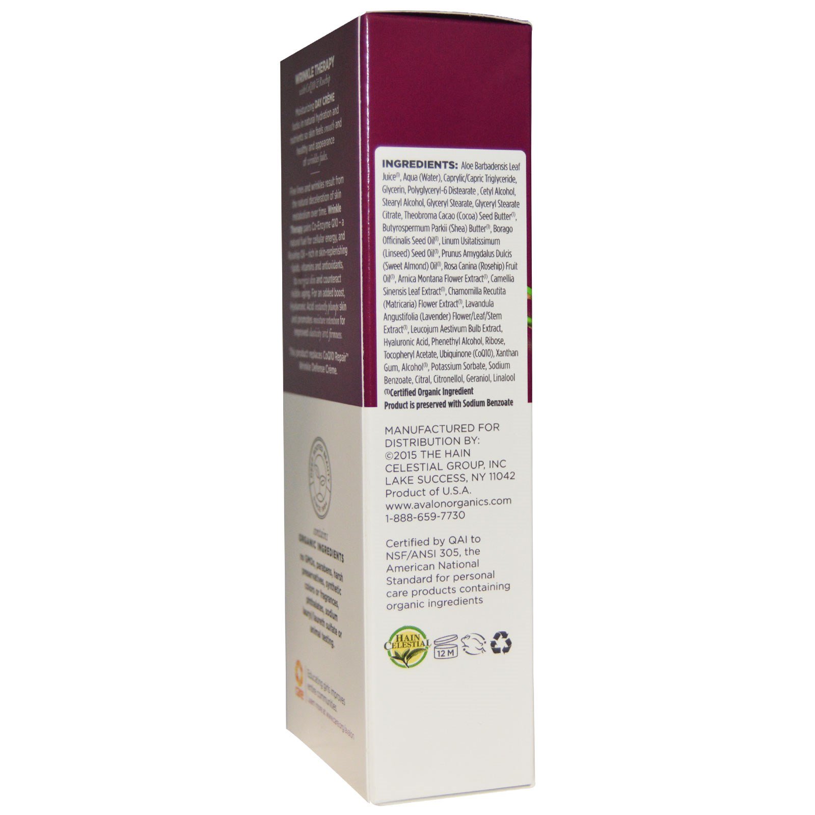 Avalon Organics, Terapia Antirrugas, com CoQ10 e Roseira, Creme Diurno, 1,75 oz (50 g) - Imagem 2