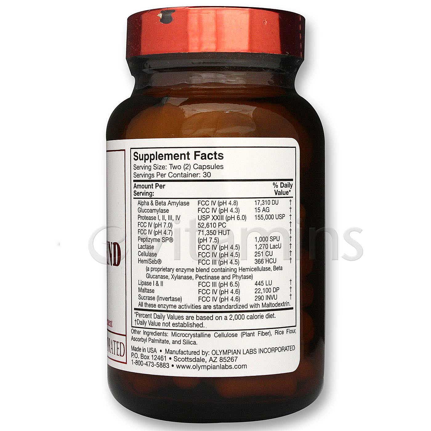 Olympian Labs Enzima Mistura OL-767 60 Cápsulas Vegetarianas - Imagem 2