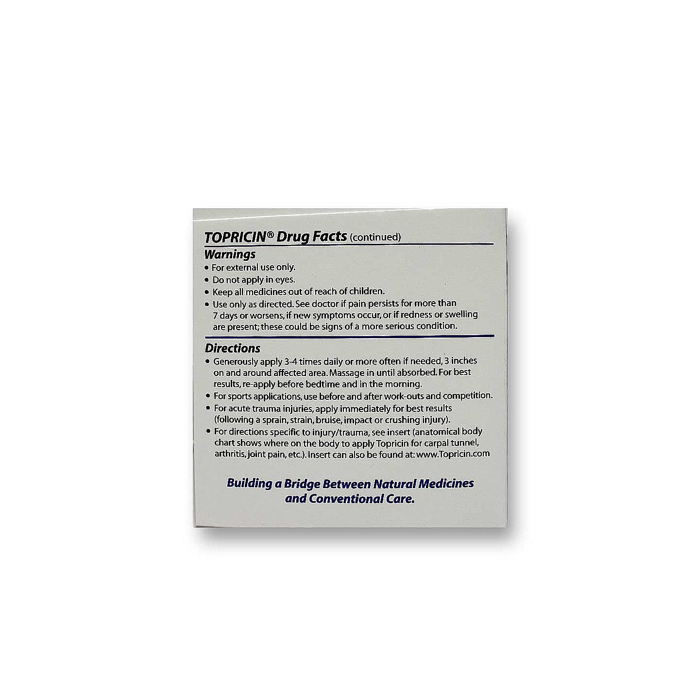 Topical Biomedics Inc. Topricin Frasco 4 oz - Imagem 2