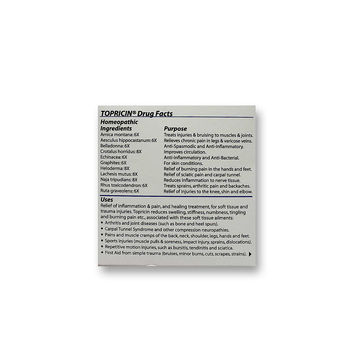 Topical Biomedics Inc. Topricin Frasco 4 oz - Imagem 3