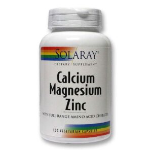 Solaray Cálcio, magnésio e zinco 100 Cápsulas
