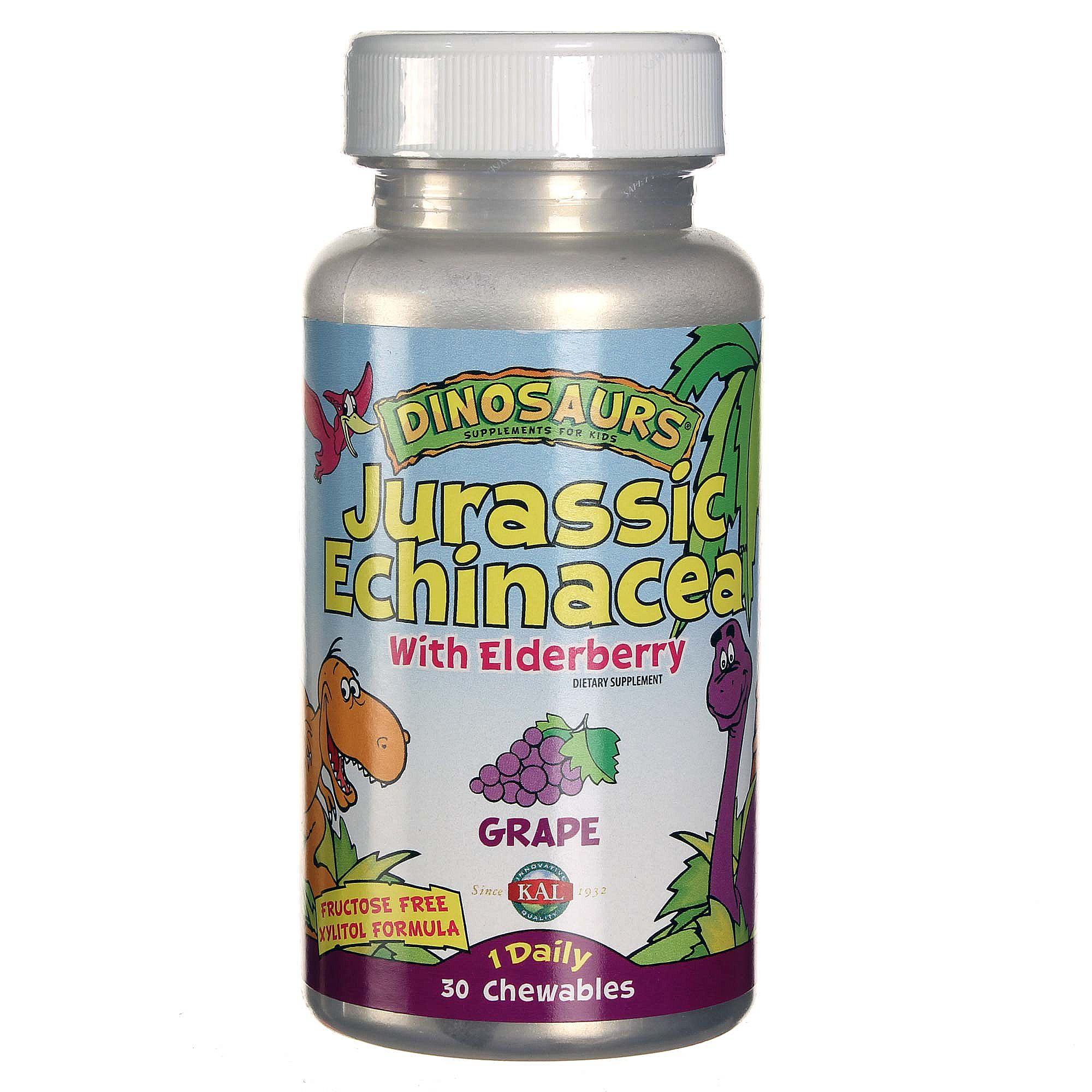 Kal Equinácea Jurassic com baga de sabugueiro de uvas 30 mastiga