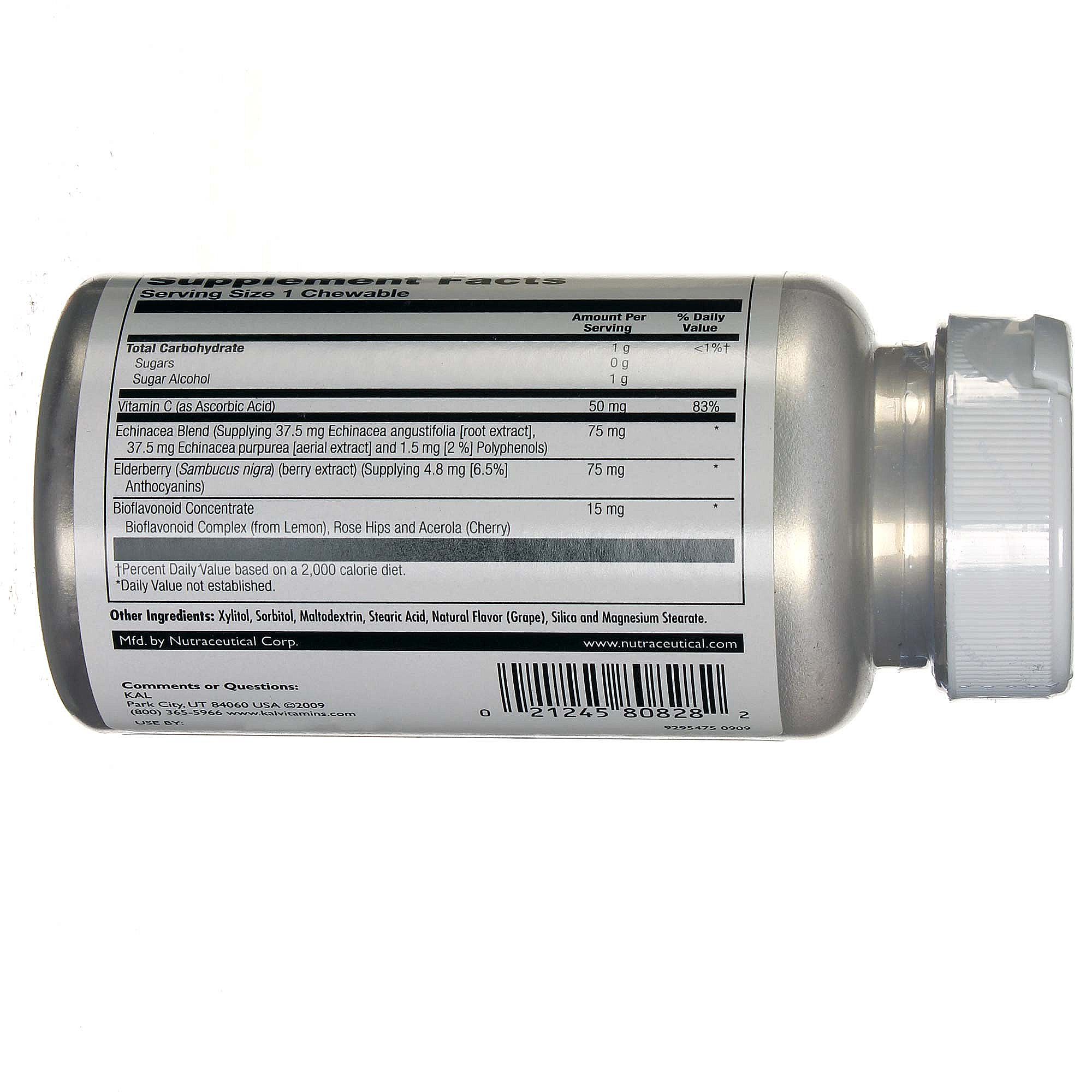 Kal Equinácea Jurassic com baga de sabugueiro de uvas 30 mastiga - Imagem 3