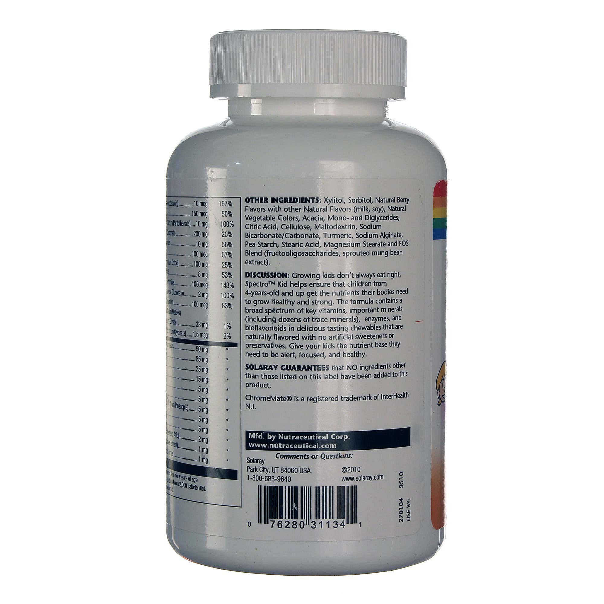 Solaray Spectro Infantis Multi-Vita-Min sabores de frutas 60 mastigáveis - Imagem 3