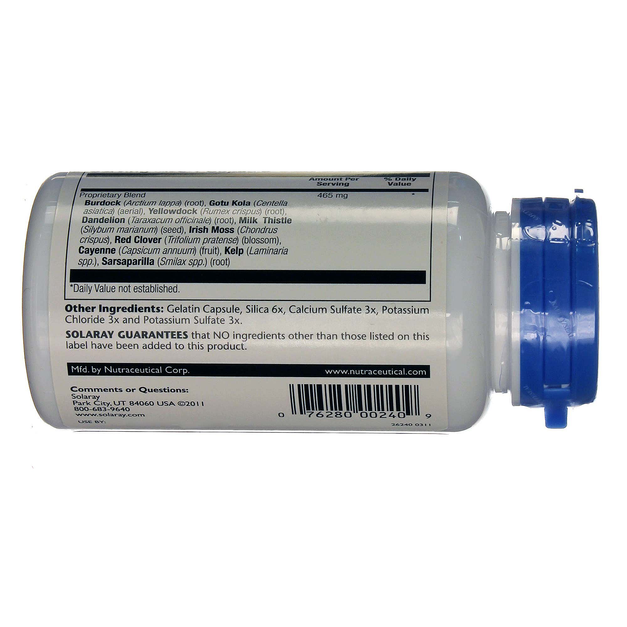 Solaray Mistura Pele SP-4 100 Cápsulas - Imagem 3