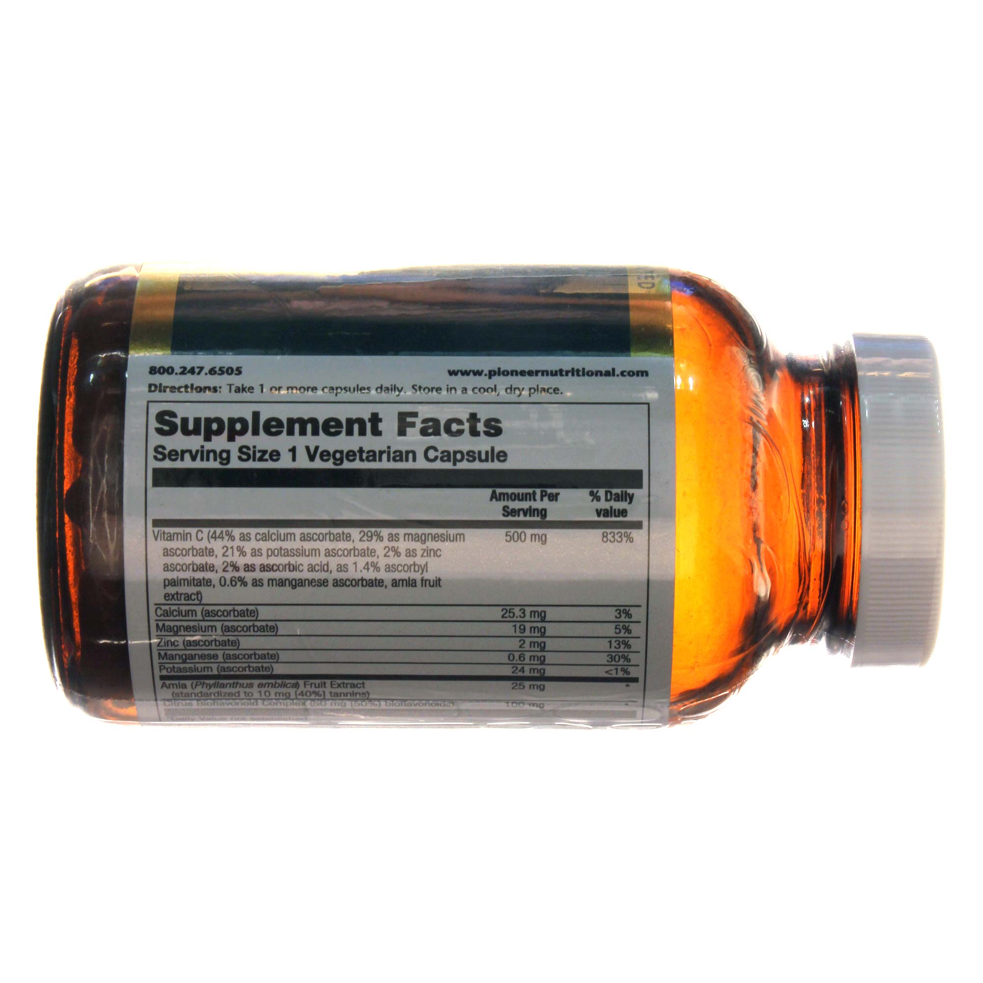 Pioneer Vitamina C 500 mg Complexo 90 Cápsulas Vegetarianas - Imagem 2