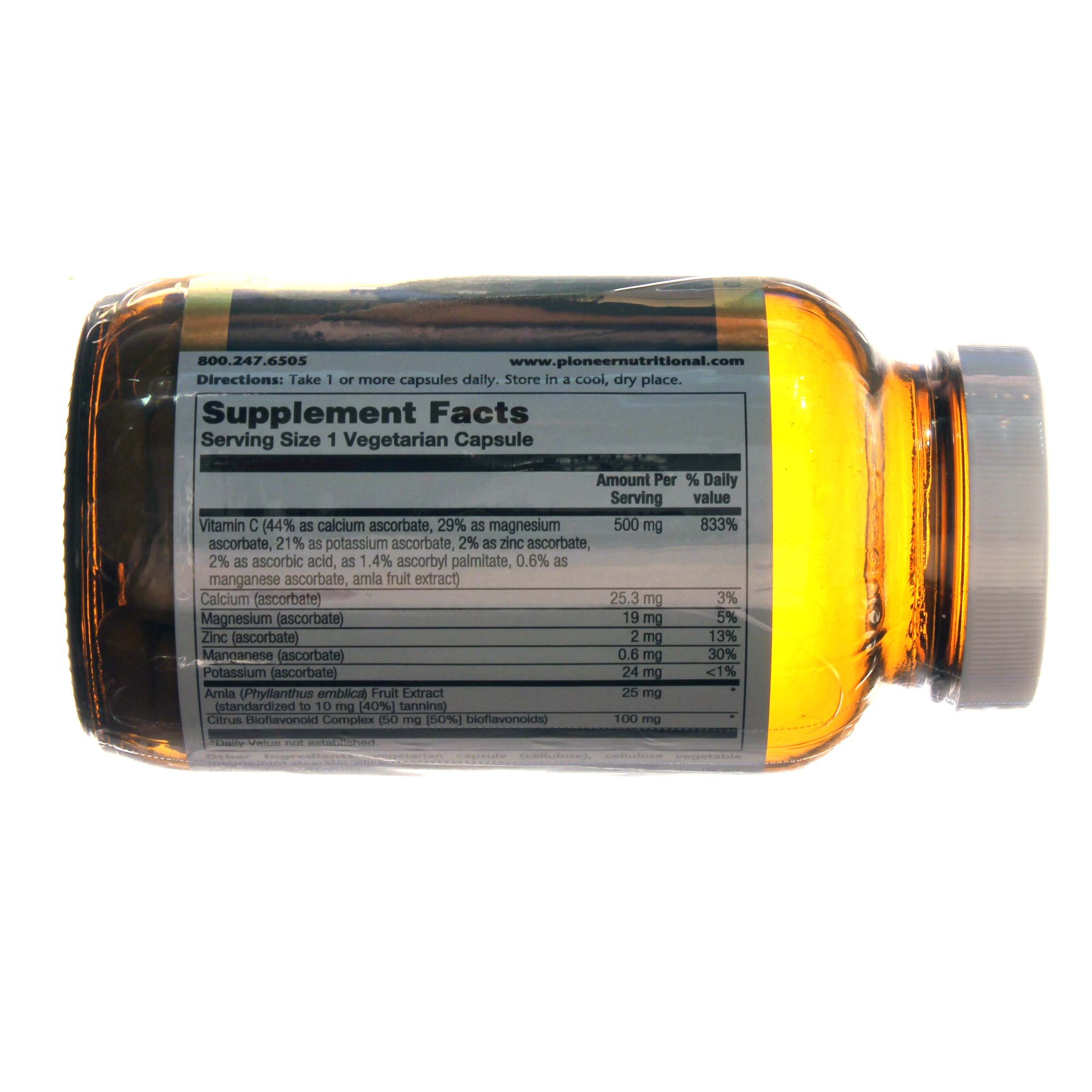 Pioneer Vitamina C 500 mg Complexo 180 Cápsulas Vegetarianas - Imagem 2