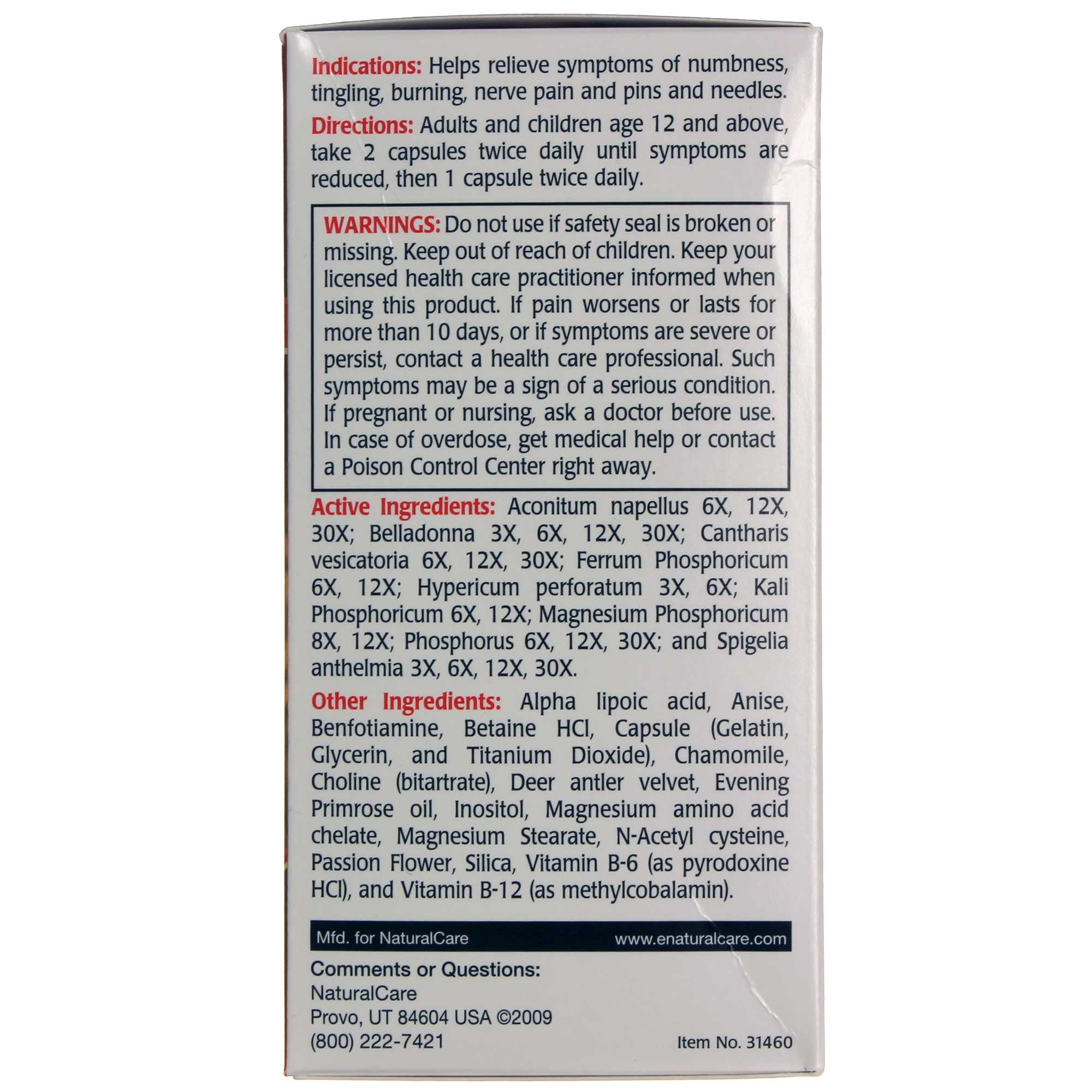 Natural Care NerveFix 60 Cápsulas - Imagem 2