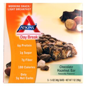 Atkins Day Break Bar Chocolate Avelã 5 bares