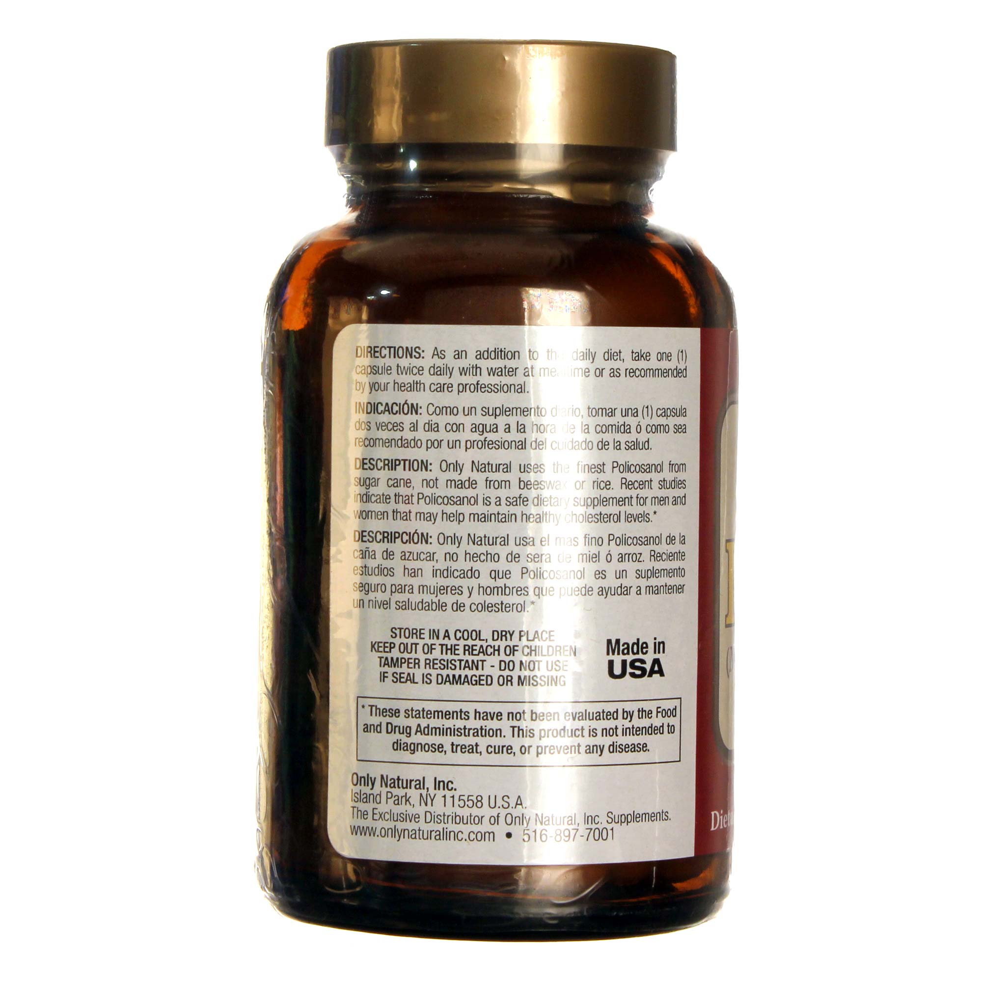 Only Natural Policosanol 99% 45 Cápsulas Vegetarianas - Imagem 3