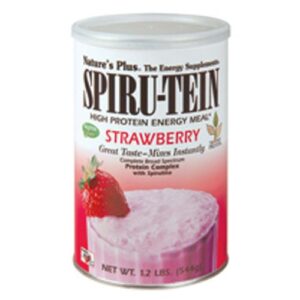 Nature's Plus Spiru-Tein morango 1 lb,2