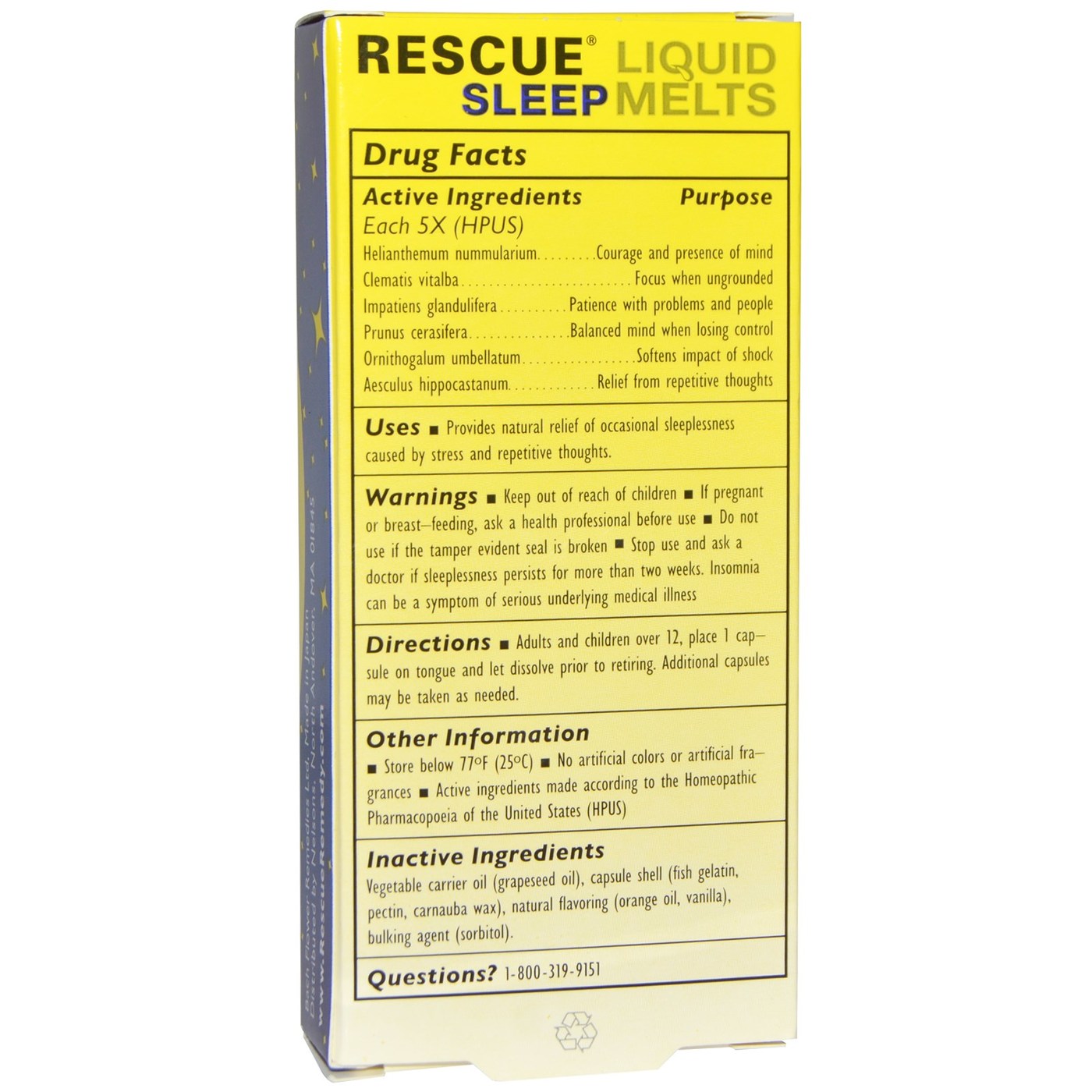 Bach Flower Remedies Resgate do sono líquido derrete 28 Cápsulas - Imagem 2