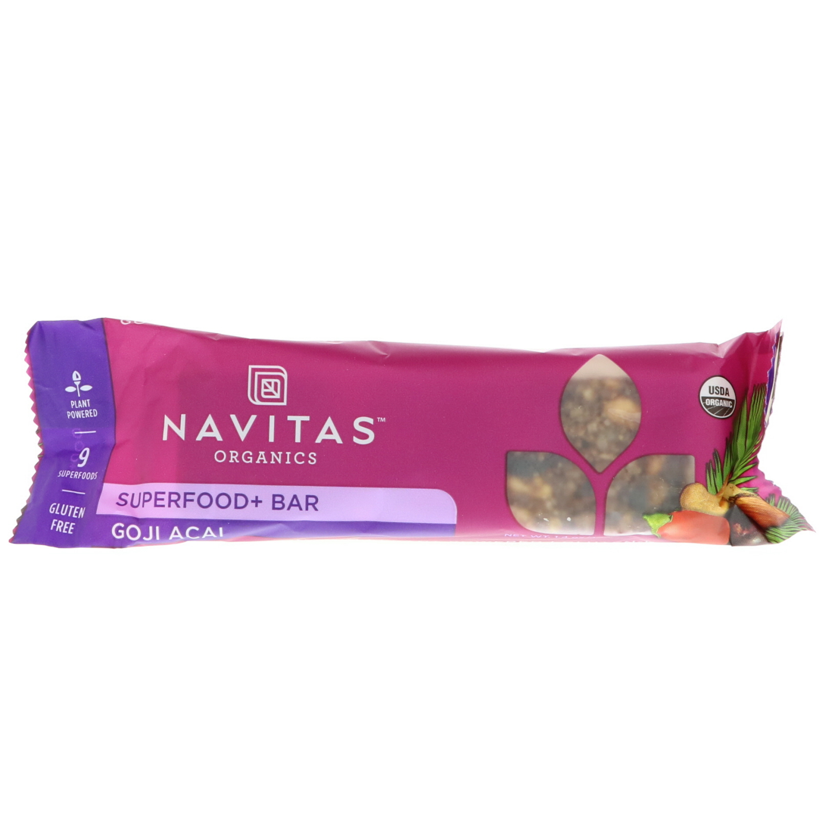 Navitas Organics, Superfood + Bars, Goji Acai, 12 Bars, 16.8 oz (480 g) - Imagem 4