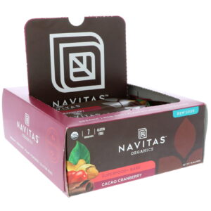 Navitas Organics, Barras de Superalimentos+, Cacau e Cranberry, 12 Barras, 480 g (16,8 oz)