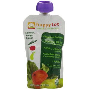 Happy Tot Orgânico superaLimantos Frutas e Vegetais Mistura espinafre, manga e pêra 16 - Bolsas 4,22 onças