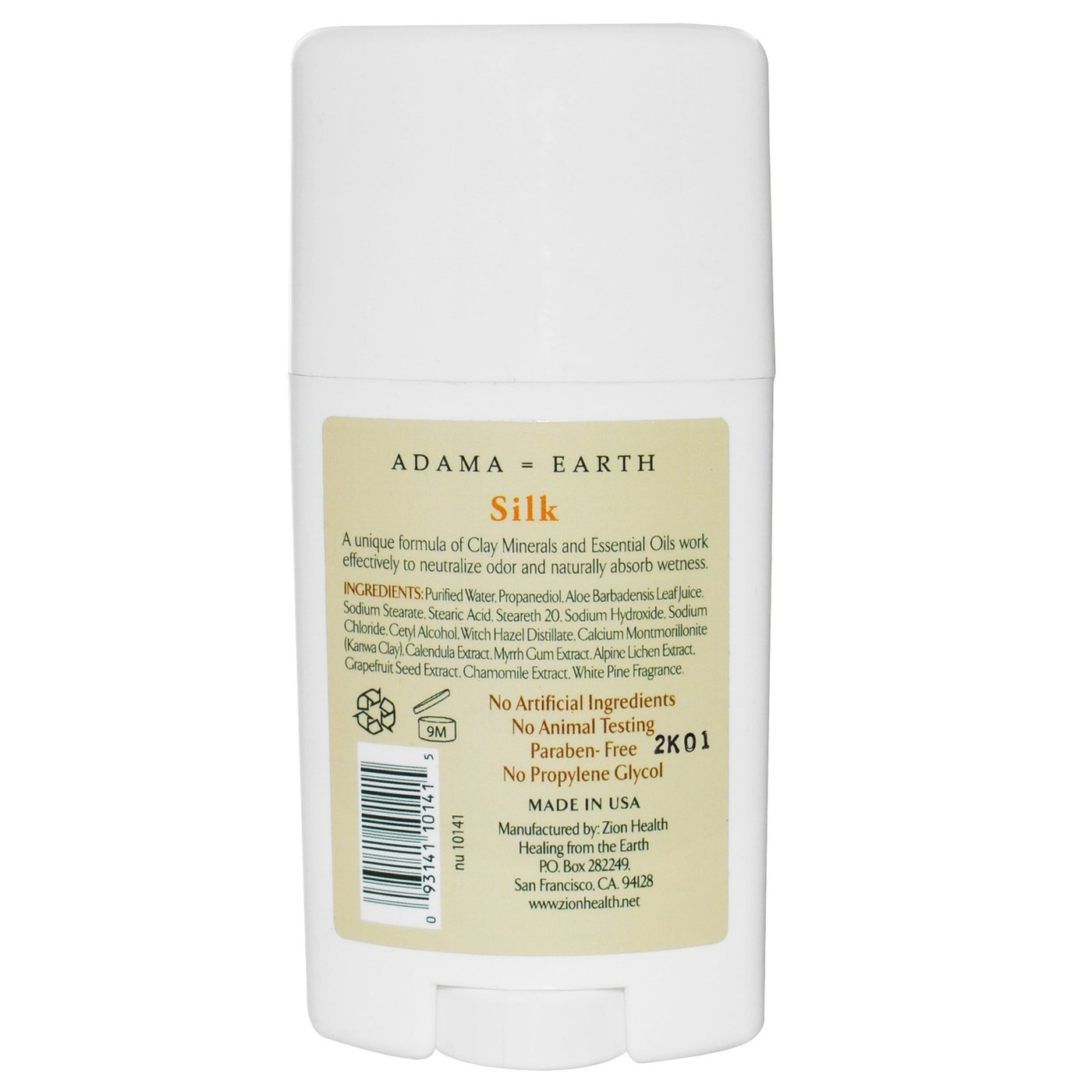 Zion Health Clay Dry Silk Desodorante, Pinho Branco - 2.5 oz - Imagem 2