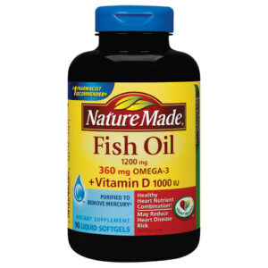 Nature Made Óleo de Peixe 1200 mg + Vitamina D 1000 IU - 90 Cápsulas em Gel