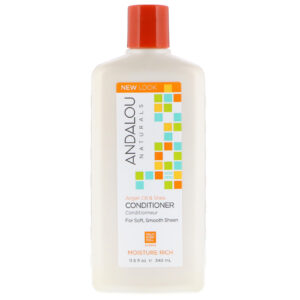 Andalou Naturals, Condicionador, Rico em Umidade para um Brilho Suave e Macio, Carité e Óleo de Argânia, 11,5 onças fluidas (340 ml)