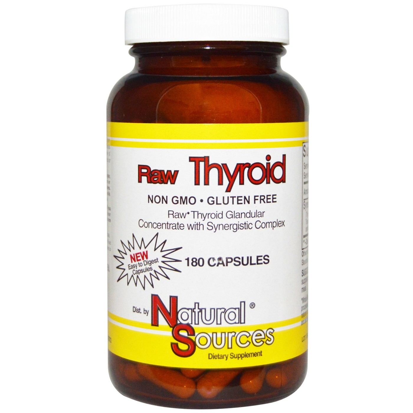 Natural Sources Raw Thyroid 180 Cápsulas