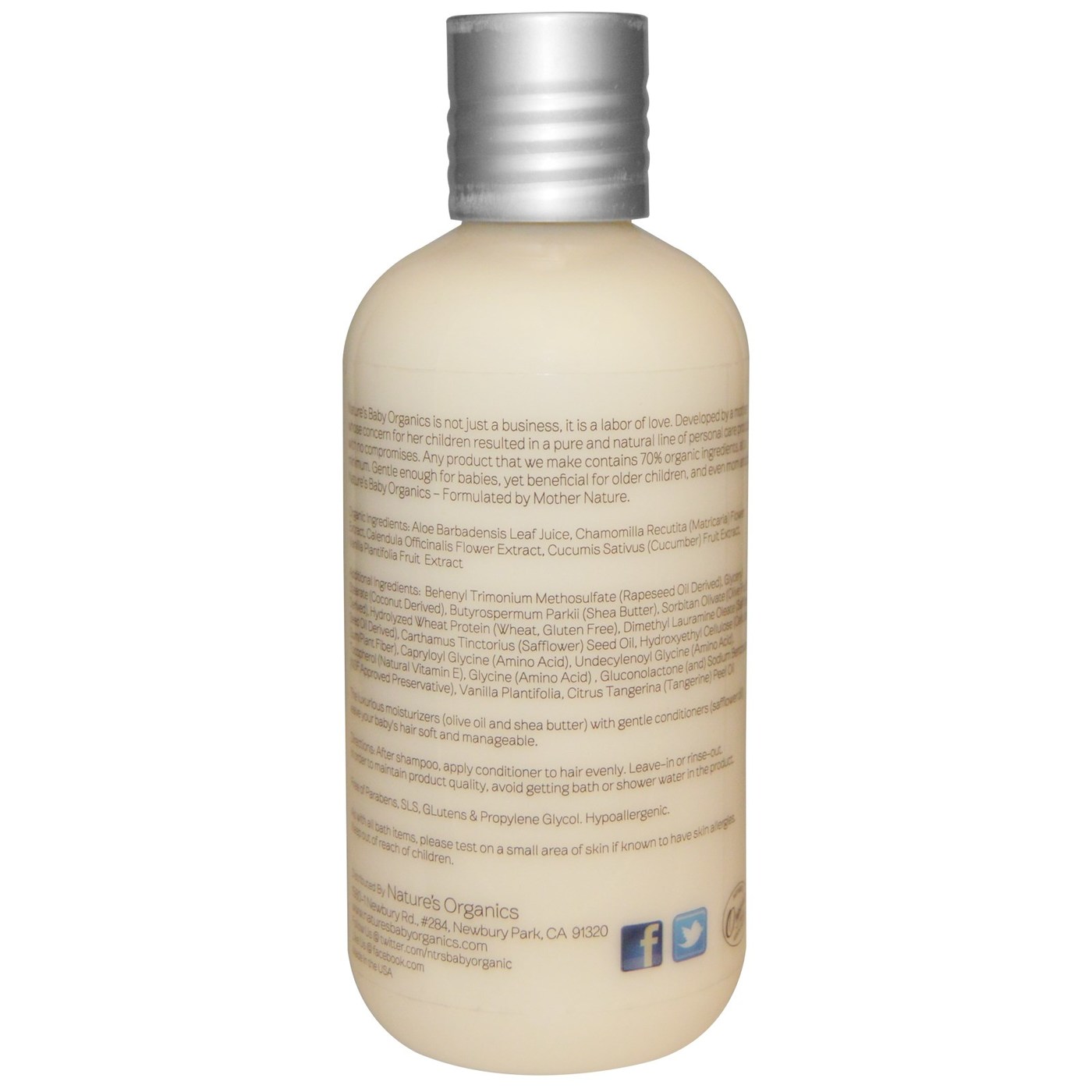 Nature's Bebê Orgânicos Condicionador e Detangler Vanilla Tangerine 8 fl oz - Imagem 2